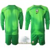 Officiële Voetbalshirt + Korte Broek Doelman Brazilië Uit WK 2022 Lange Mouw - Kids